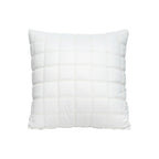 SOGA Quilted Cushion 50cm White Grid Pattern Soft Padded Decorative Throw Pillow