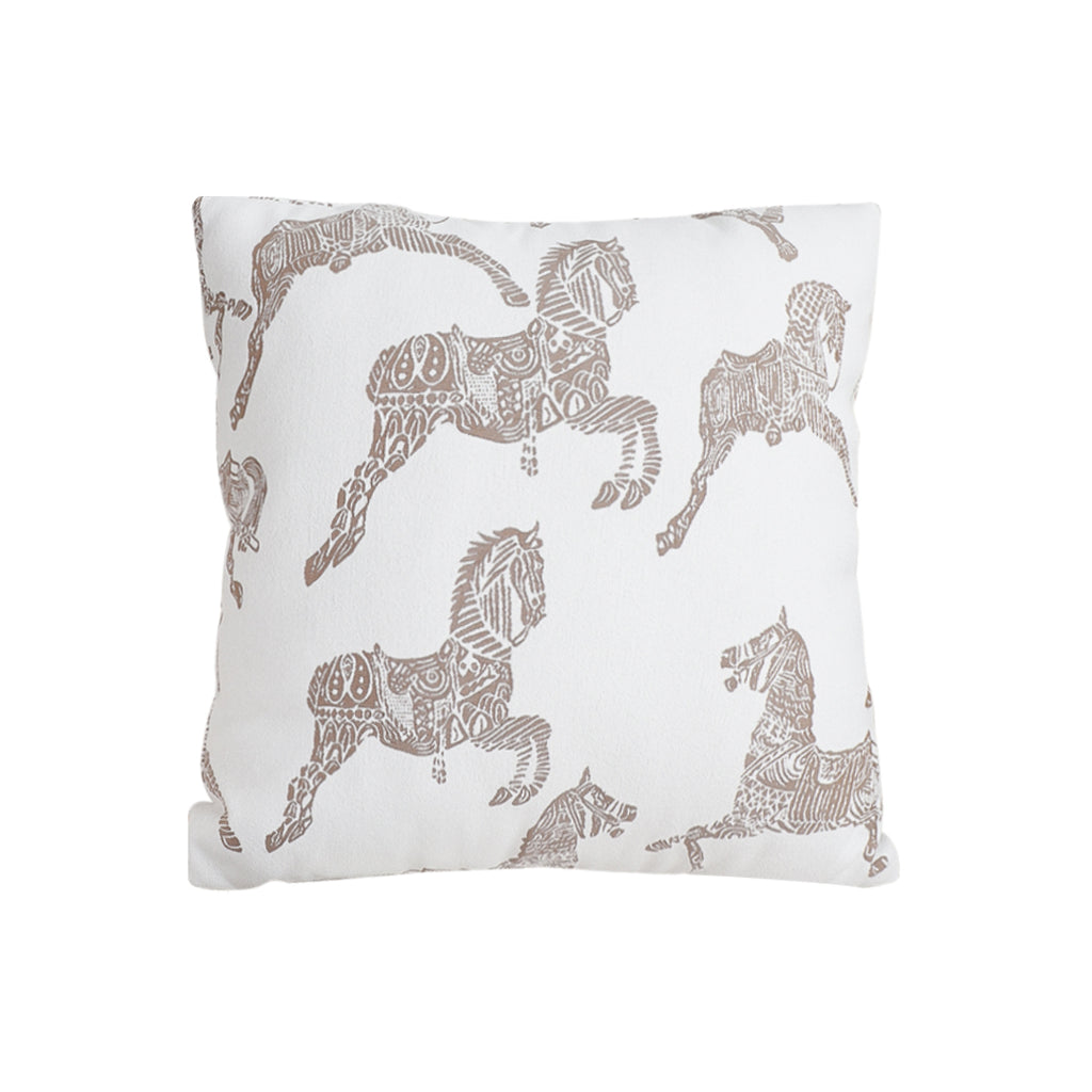 SOGA 50cm White Decorative Horse Pattern Cushion Throw Pillow