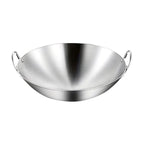 43cm Stainless Steel Kitchen Cooking Wok with 2 Sturdy Handles
