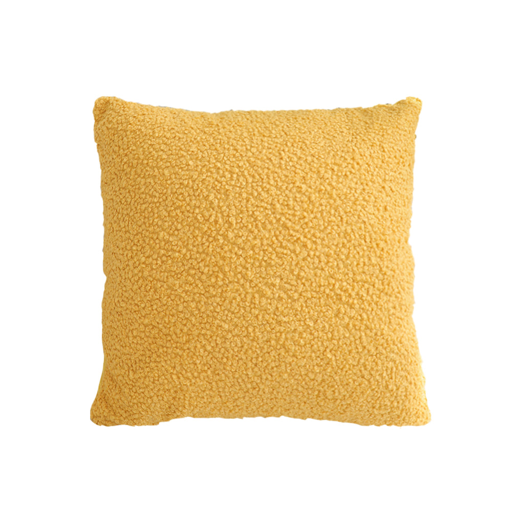 SOGA Boucle Textured Cushion 50cm Mustard Yellow Soft Cozy Decorative Throw Pillow