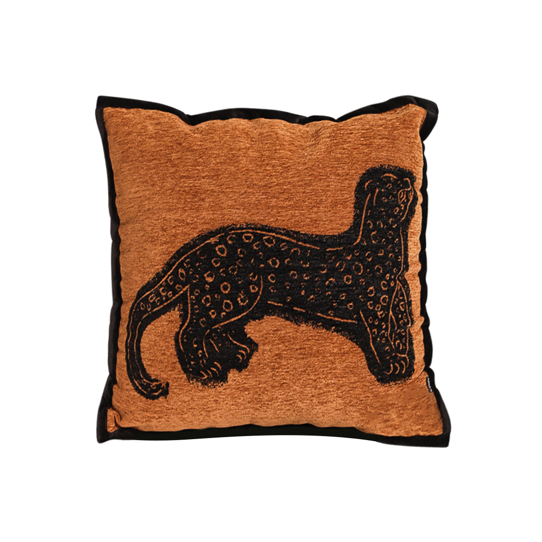 SOGA 45cm Stylish Golden Yellow Black Leopard Pattern Throw Pillow