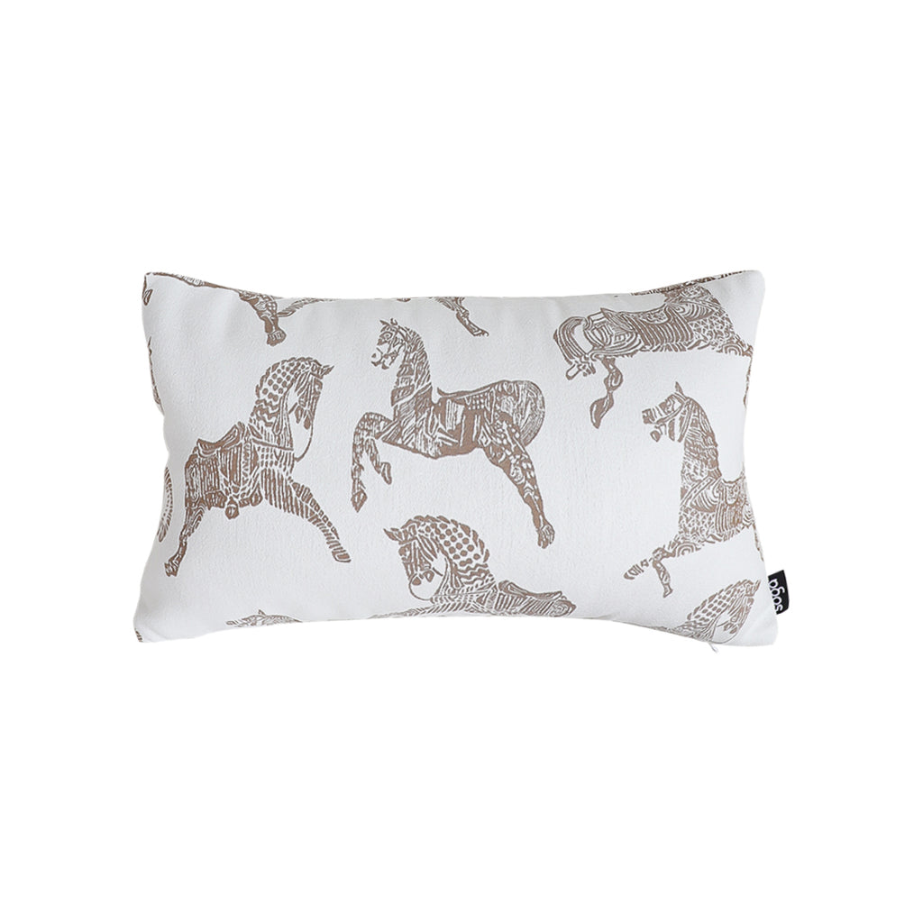 SOGA 35cm White Decorative Horse Pattern Cushion Throw Pillow