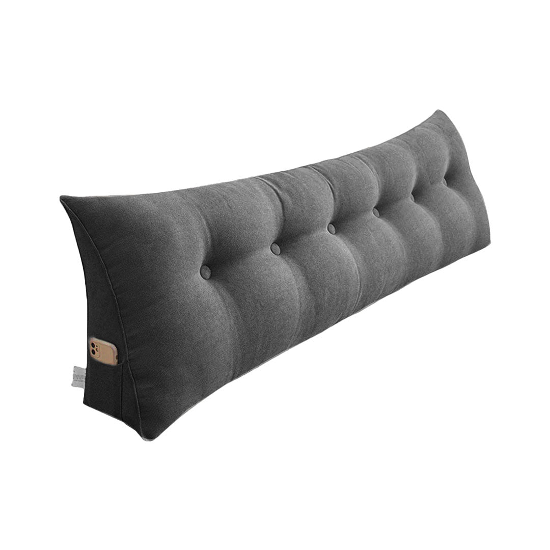 SOGA 180cm Dark Grey Triangular Wedge Bed Pillow Headboard