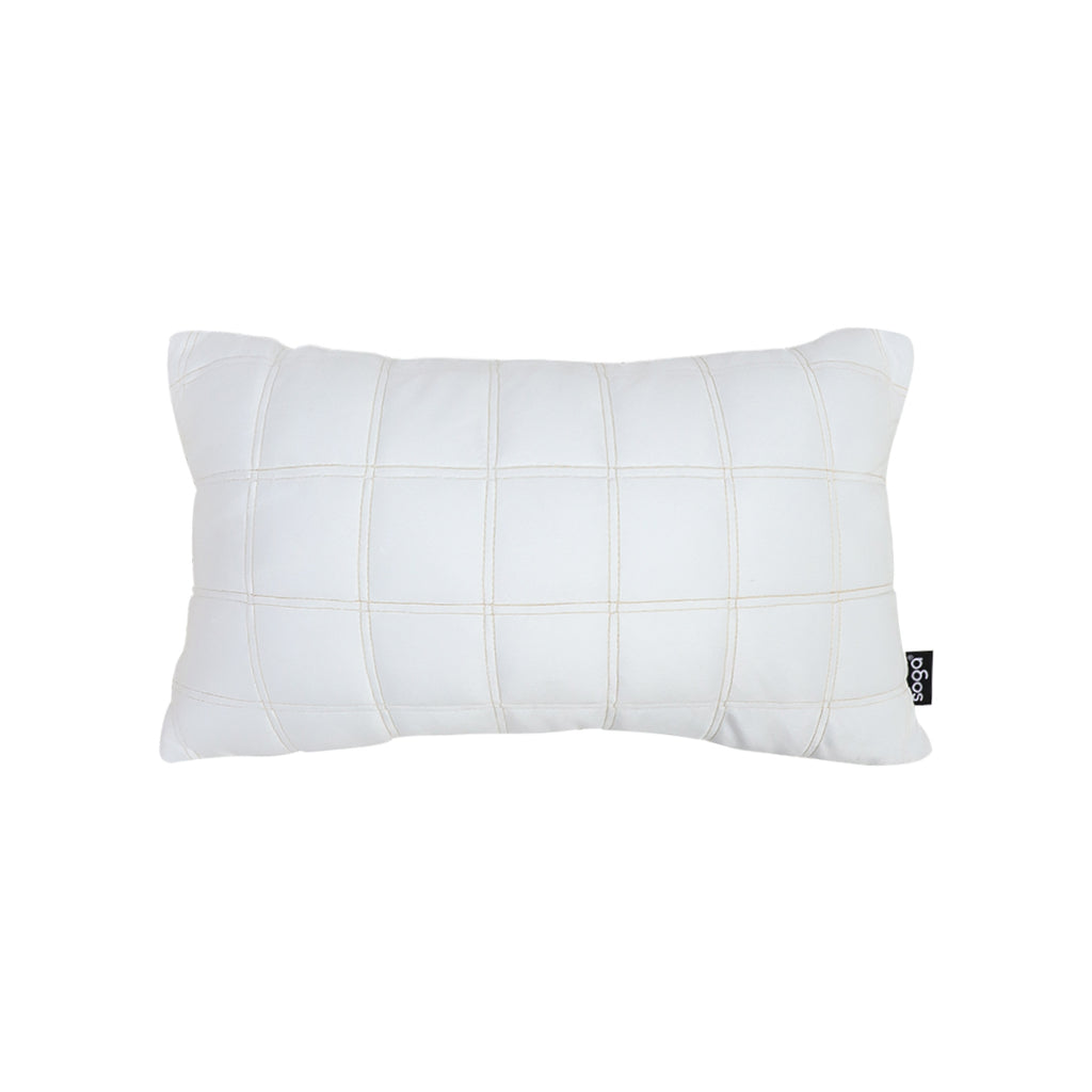 SOGA 30cm White Quilted Grid Pattern Decorative Throw Pillow