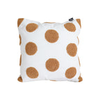 SOGA Tufted Cushion 45cm White Brown Polka Dot Circle Pattern Decorative Throw Pillow