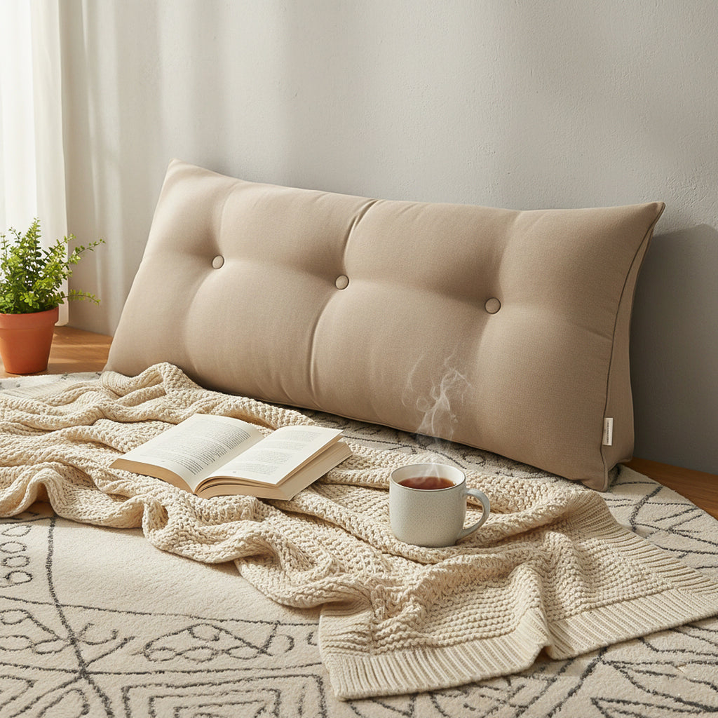 Soga 100cm Beige Triangular Wedge Cushion Pillow