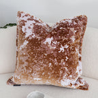 SOGA 50cm Brown White Crushed Velvet Decorative Throw Pillow