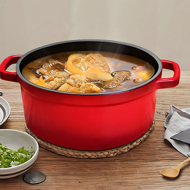 Cast Iron Porcelain Casserole 5L Red 26cm