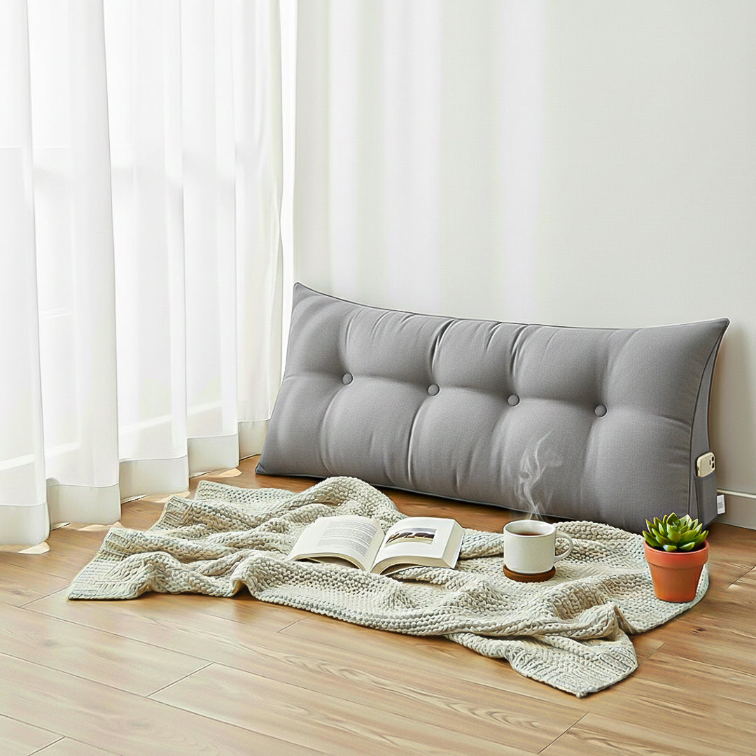 SOGA 120cm Silver Wedge Bed Cushion