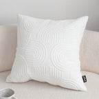 SOGA 50cm White Textured Geometric Pattern Decorative Throw Pillow