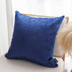 SOGA 50cm Blue Textured Geometric Pattern Decorative Throw Pillow