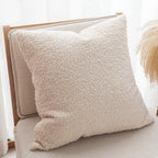 SOGA Boucle Textured Cushion 50cm Cream White Soft Cozy Decorative Throw Pillow