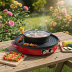 SOGA 2-in-1 44CM Electric Hot Pot BBQ Grill Maifan Stone Non-Stick Coating 2100W