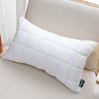 SOGA 30cm White Quilted Grid Pattern Decorative Throw Pillow