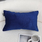 SOGA 30cm Blue Textured Geometric Pattern Decorative Throw Pillow