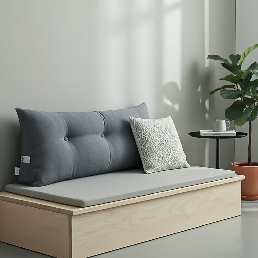 Soga 100cm Dark Grey Triangular Wedge Bed Pillow Headboard  Home Decor