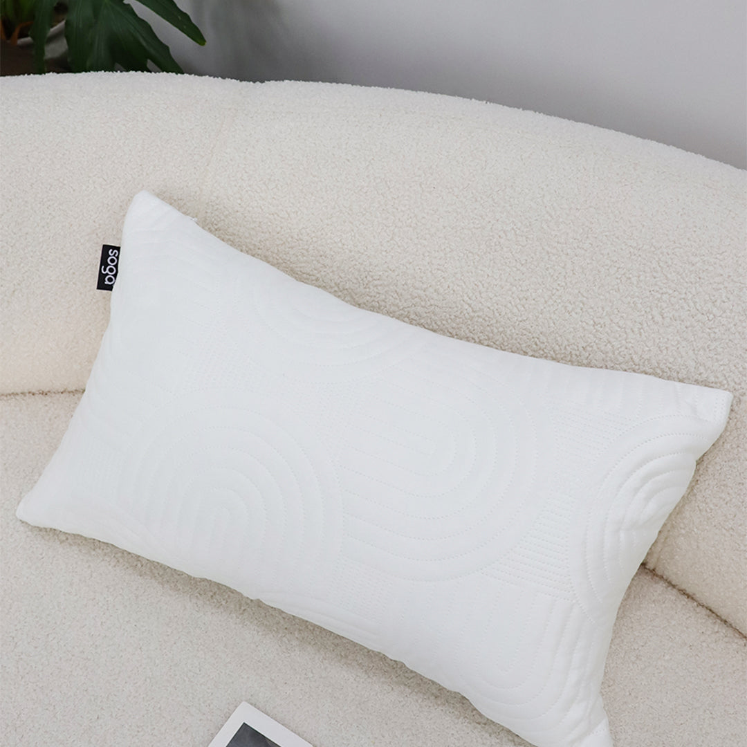 SOGA 30cm White Textured Geometric Pattern Decorative Throw Pillow