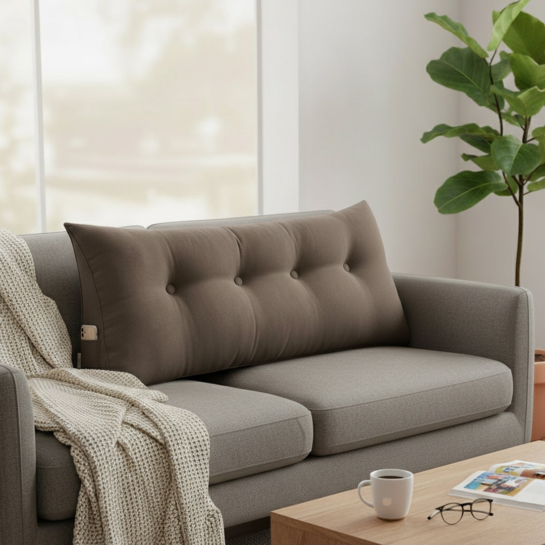 SOGA 120cm Coffee Wedge Bed Cushion