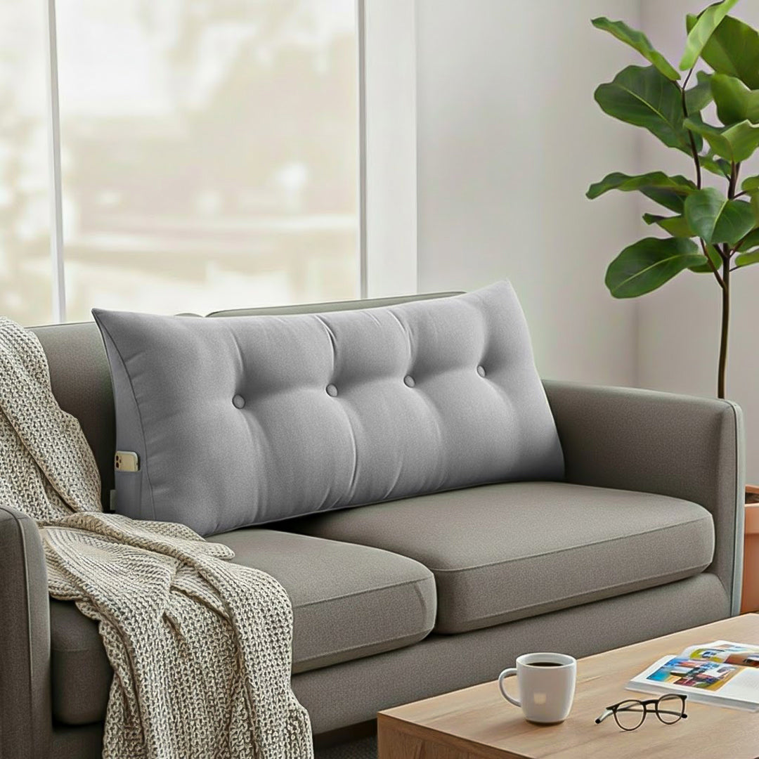 SOGA 120cm Silver Wedge Bed Cushion