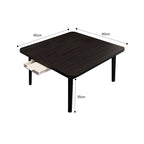 Black Portable  Square Floor Table
