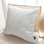 SOGA 50cm White Textured Geometric Pattern Decorative Throw Pillow