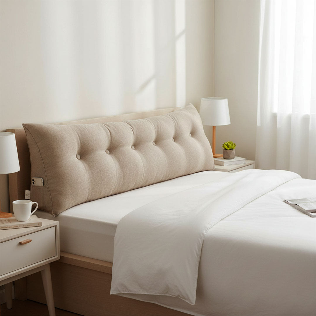 180cm Beige Wedge Bed Cushion