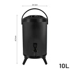 10L Stainless Steel Milk Tea Barrel with Faucet Black