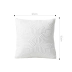 SOGA 50cm White Textured Geometric Pattern Decorative Throw Pillow