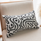 SOGA 30cm Black White Abstract Swirl Pattern Decorative Throw Pillow