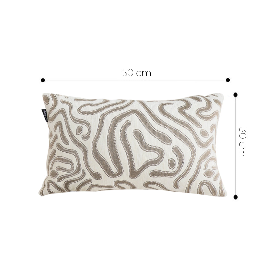 SOGA 30cm Gray White Abstract Swirl Pattern Decorative Throw Pillow