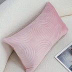 SOGA 30cm Pink Textured Geometric Pattern Decorative Throw Pillow