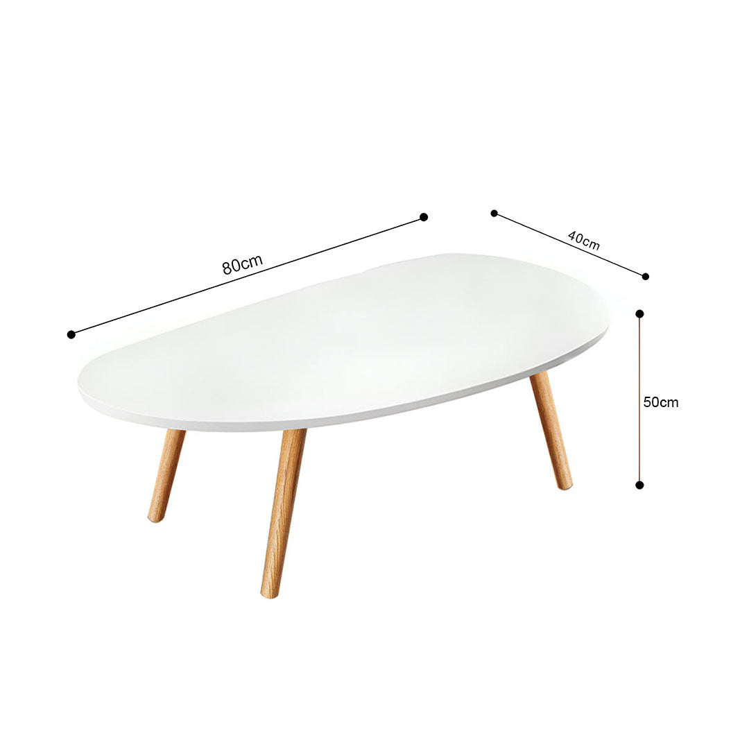 SOGA 80x40cm White Living Room Nordic  Coffee Table Simple Modern Home Style