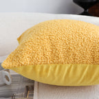 SOGA Boucle Textured Cushion 50cm Mustard Yellow Soft Cozy Decorative Throw Pillow