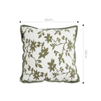 SOGA Floral Cushion 45cm White Green Leaf Botanical Pattern Decorative Throw Pillow