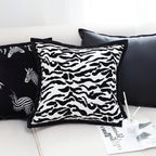 SOGA 45cm Black and White Luxury Cushion Light Mottled Texture Square