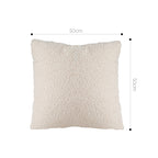 SOGA Boucle Textured Cushion 50cm Cream White Soft Cozy Decorative Throw Pillow
