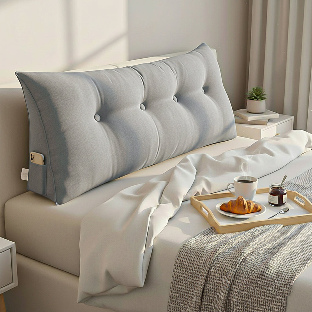 SOGA 120cm Silver Wedge Bed Cushion