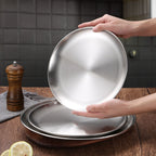 30cm Premium Silver Grilling Plate Durable Heat-Resistant Perfect for BBQs and Outdoor