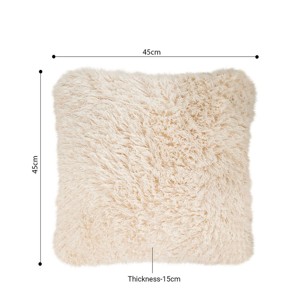 SOGA 45CM Beige Pillow Plush Sofa Cushion Soft Fabric Modern Couch Velvet Decorative Throw Pillow