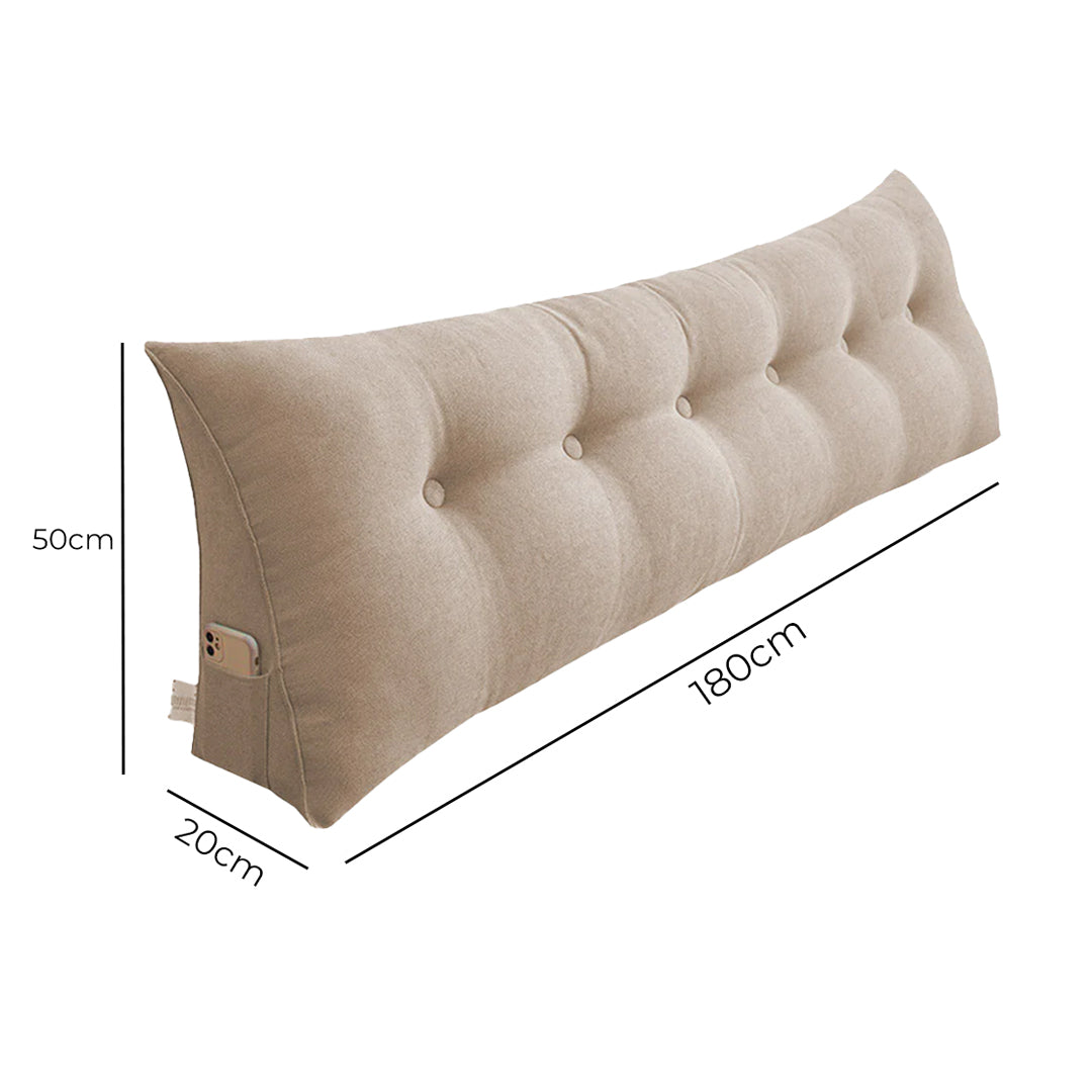 180cm Beige Wedge Bed Cushion