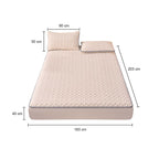 183cm Beige Wide Mattress Cover Clover Design