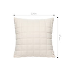 SOGA 50cm Beige Quilted Grid Pattern Decorative Throw Pillow