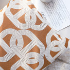 SOGA 50cm Artistic Camel Brown White Geometric Pattern Throw Pillow