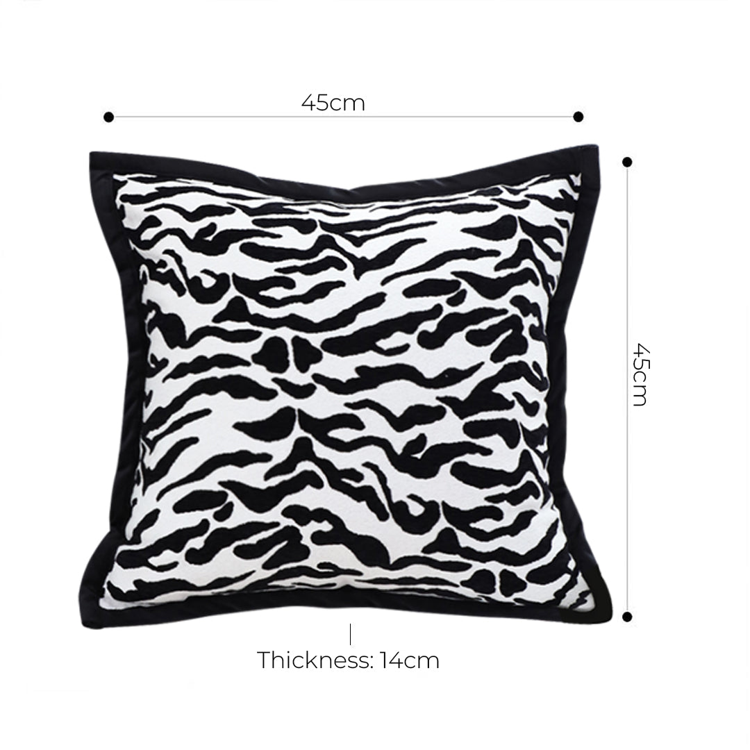 SOGA 45cm Black and White Luxury Cushion Light Mottled Texture Square