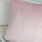 SOGA 50cm Pink Textured Geometric Pattern Decorative Throw Pillow