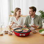 SOGA 2-in-1 42CM Electric Hot Pot BBQ Grill Maifan Stone Non-Stick Coating 2100W