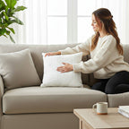 SOGA 50cm White Textured Geometric Pattern Decorative Throw Pillow