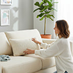 SOGA 30cm Cream Boucle Textured Fluffy Decorative Throw Pillow