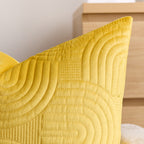 SOGA 50cm Yellow Textured Geometric Pattern Decorative Throw Pillow