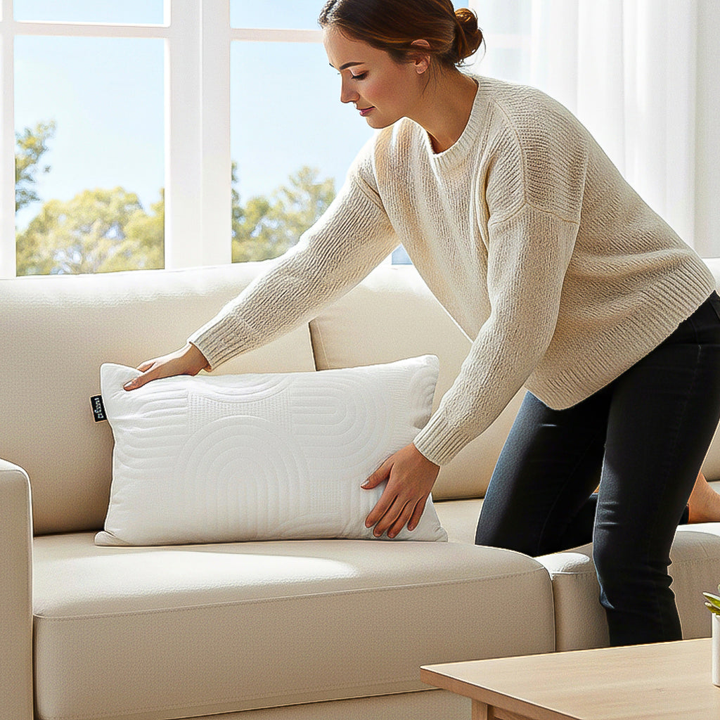 SOGA 30cm White Textured Geometric Pattern Decorative Throw Pillow